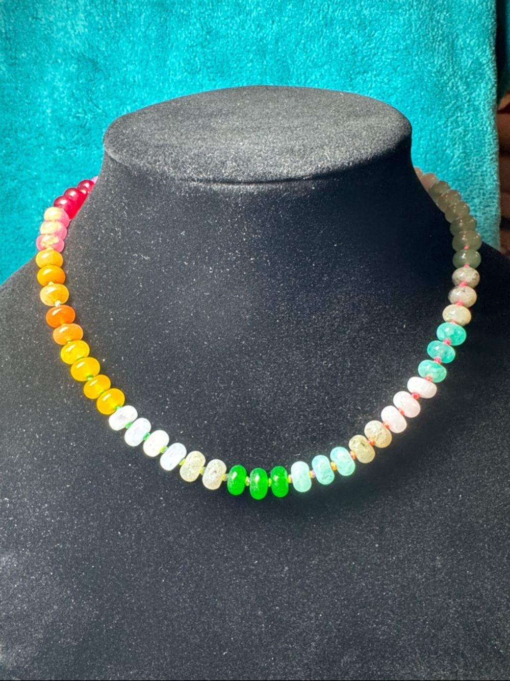 Multi-Color 16” Gemstone “Candy”Necklace - Women Jewelry